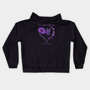 Courage. Faith. Strength. Hope Alzheimer Awareness Gift Kids Hoodie